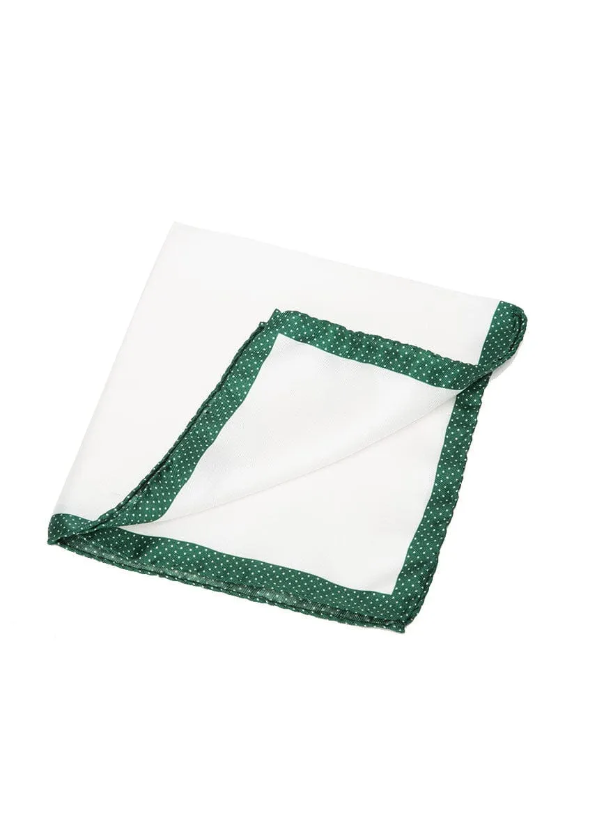 POLKA BORDERED POCKET SQUARE