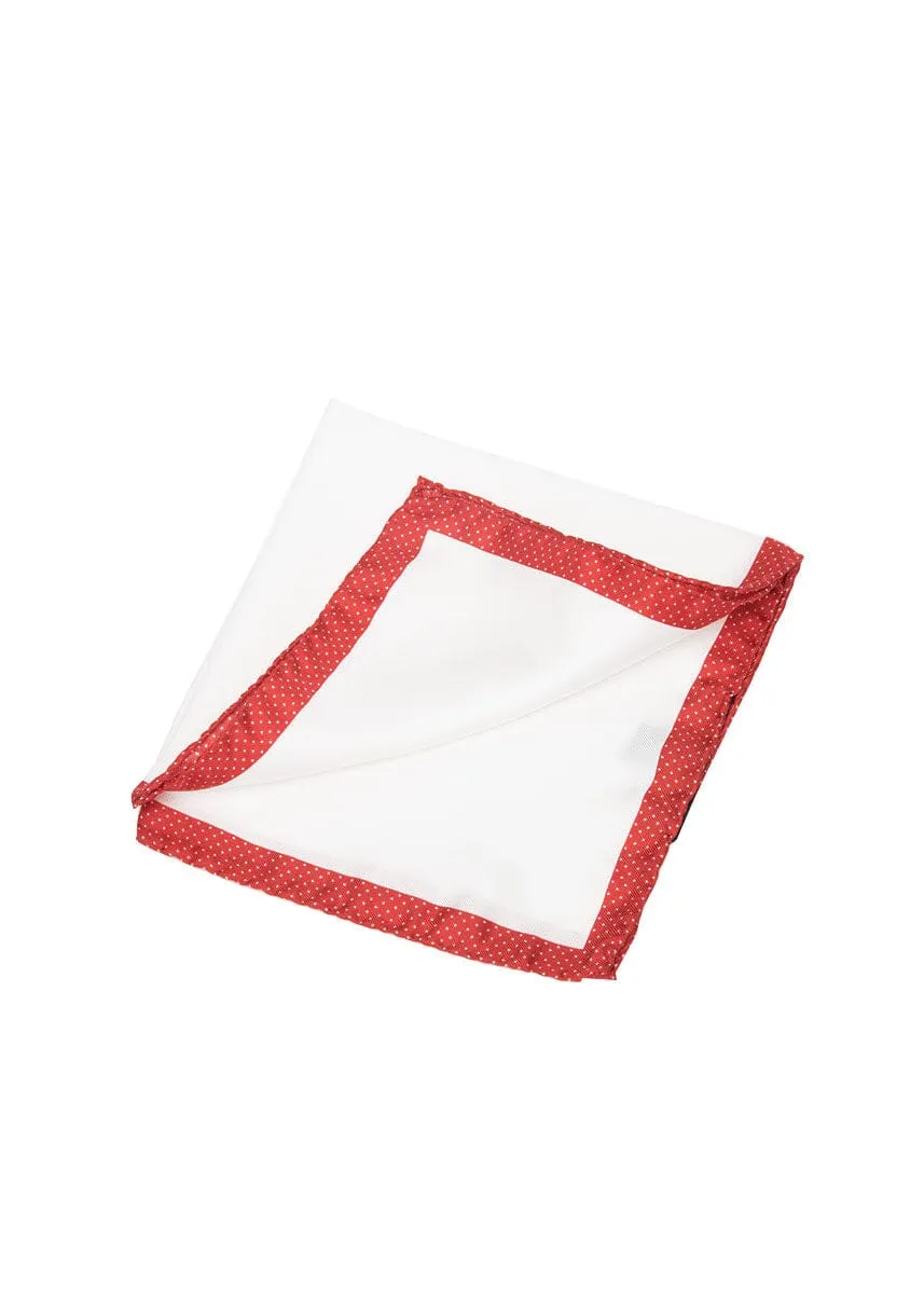 POLKA BORDERED POCKET SQUARE