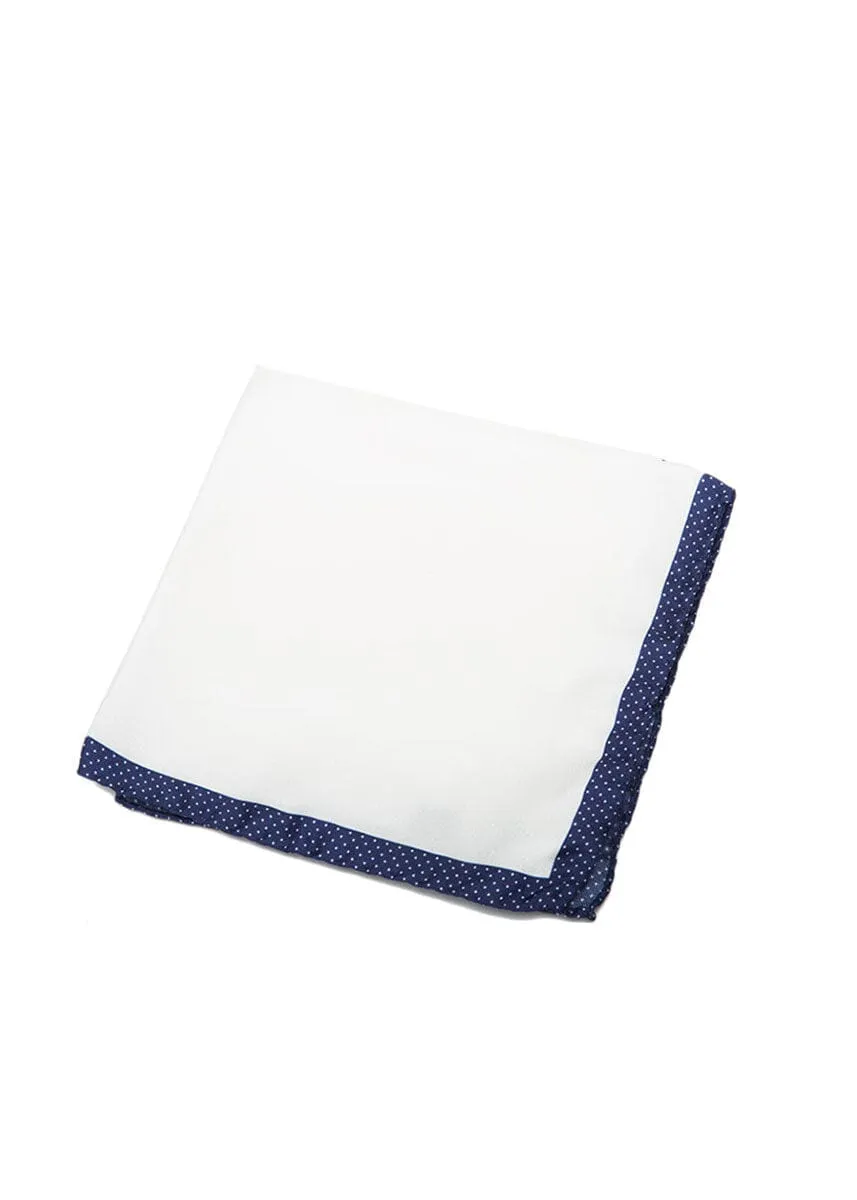 POLKA BORDERED POCKET SQUARE