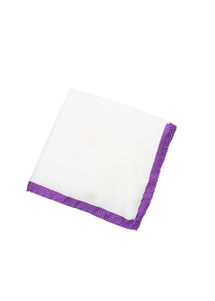 POLKA BORDERED POCKET SQUARE