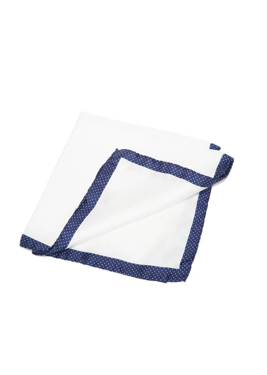 POLKA BORDERED POCKET SQUARE