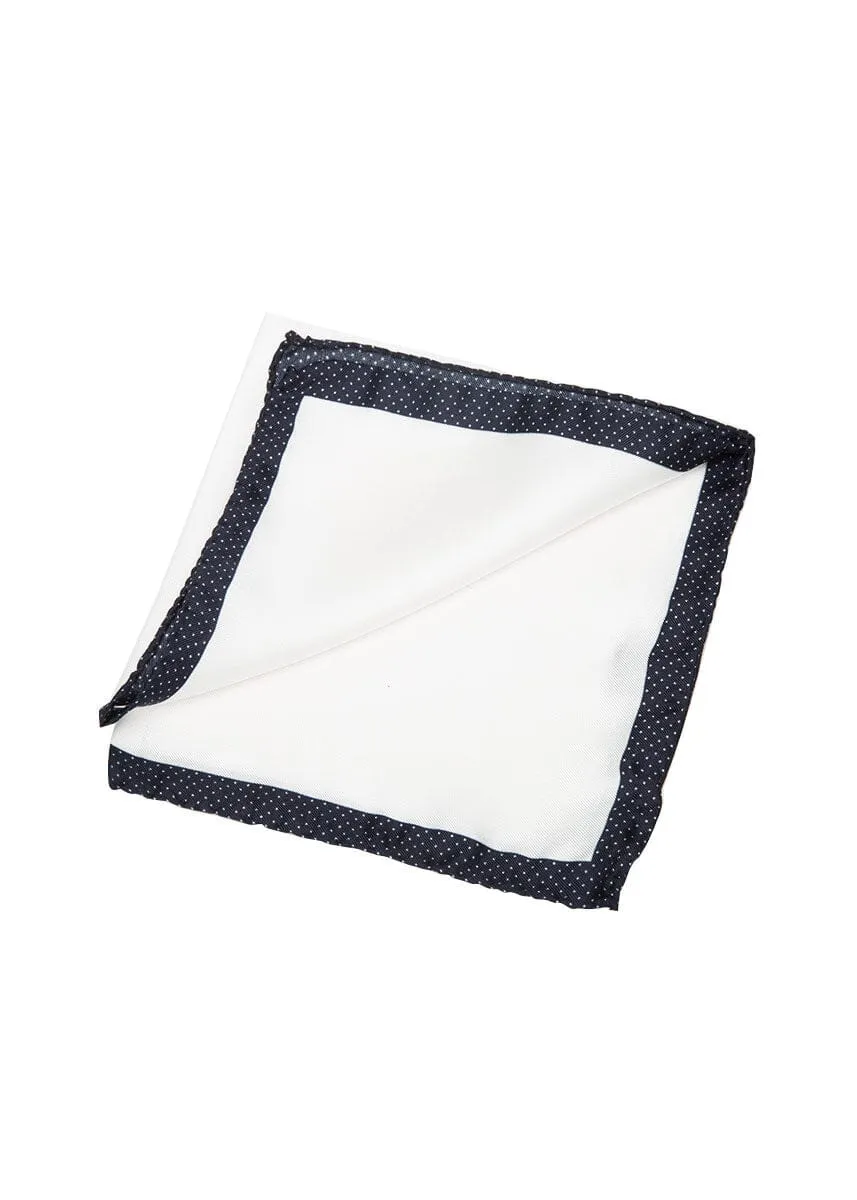 POLKA BORDERED POCKET SQUARE