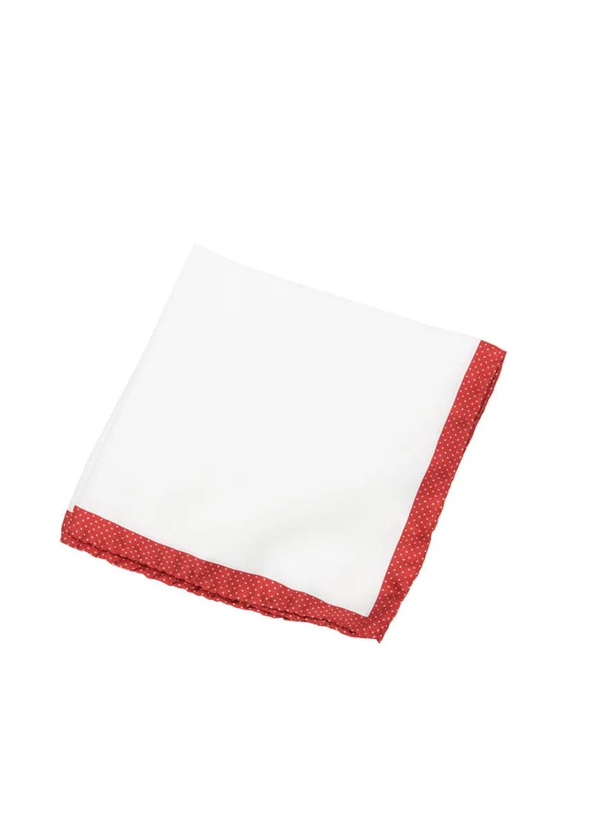 POLKA BORDERED POCKET SQUARE