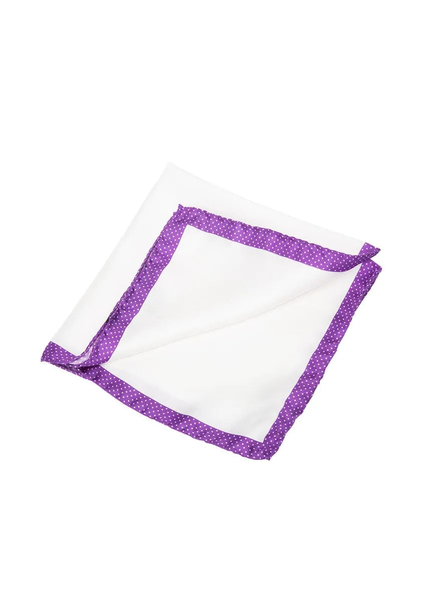 POLKA BORDERED POCKET SQUARE