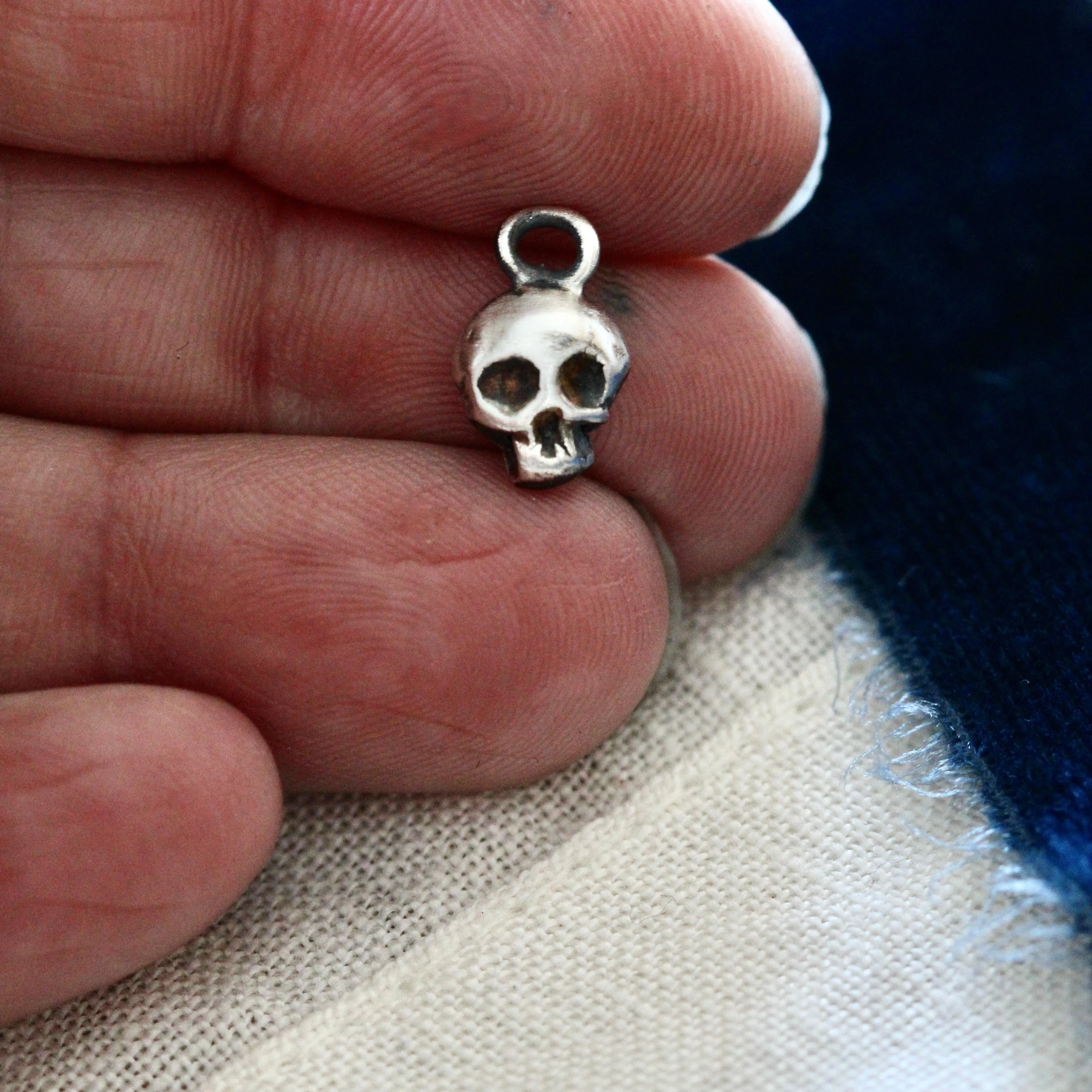 Pre Order Mini Sterling Silver Momento Mori Skull Charm Storyteller Collection