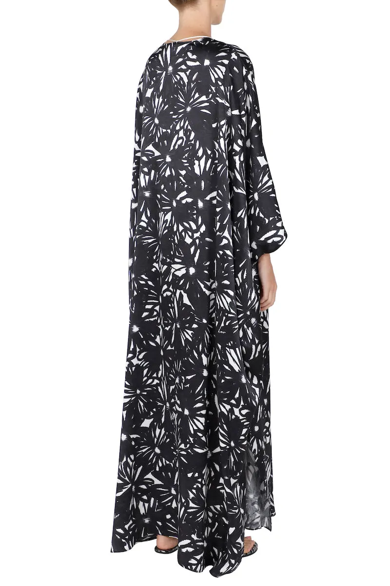 Printed Satin Tassel Boubou Caftan