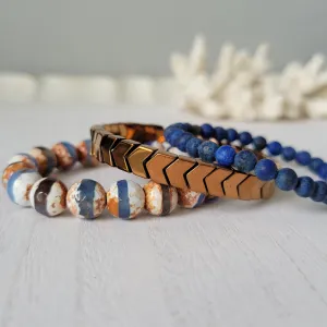 "Rustic White Waters"  Natural Stone Bead Bracelet Set - Mix n Match or Each