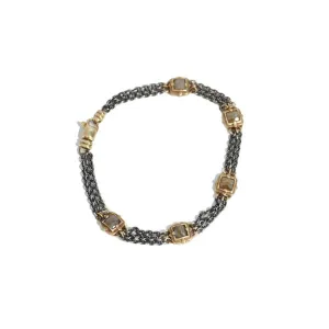 Raw Beauty Square Diamond Gold Bracelet
