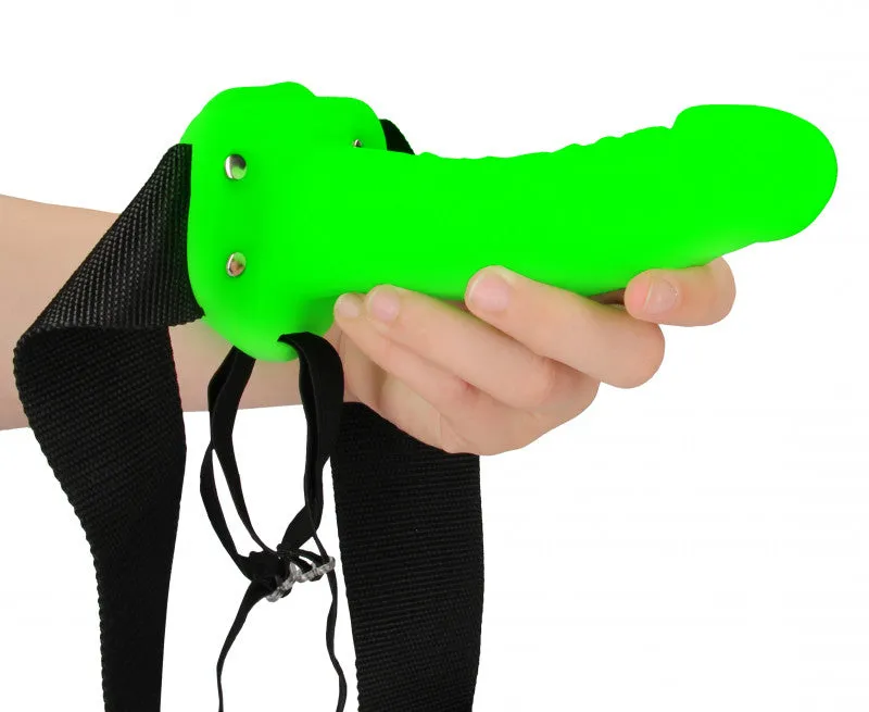 Realistic Hollow Strap-on Harness 7 Inch - Glow in the Dark