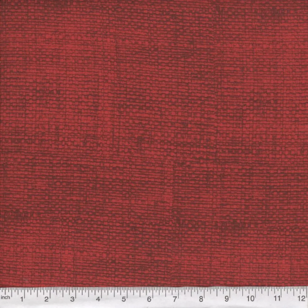 Red Burlap Look Fabric