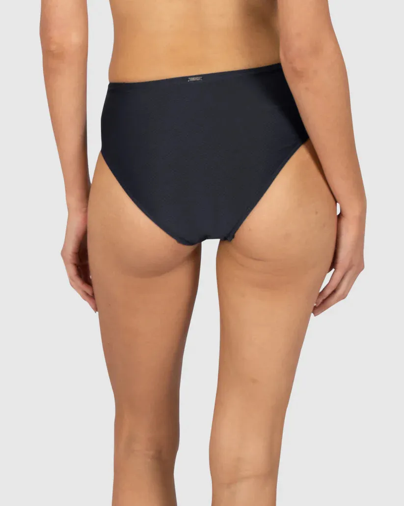 Rococco Mid Bikini Bottom In Nero - Baku