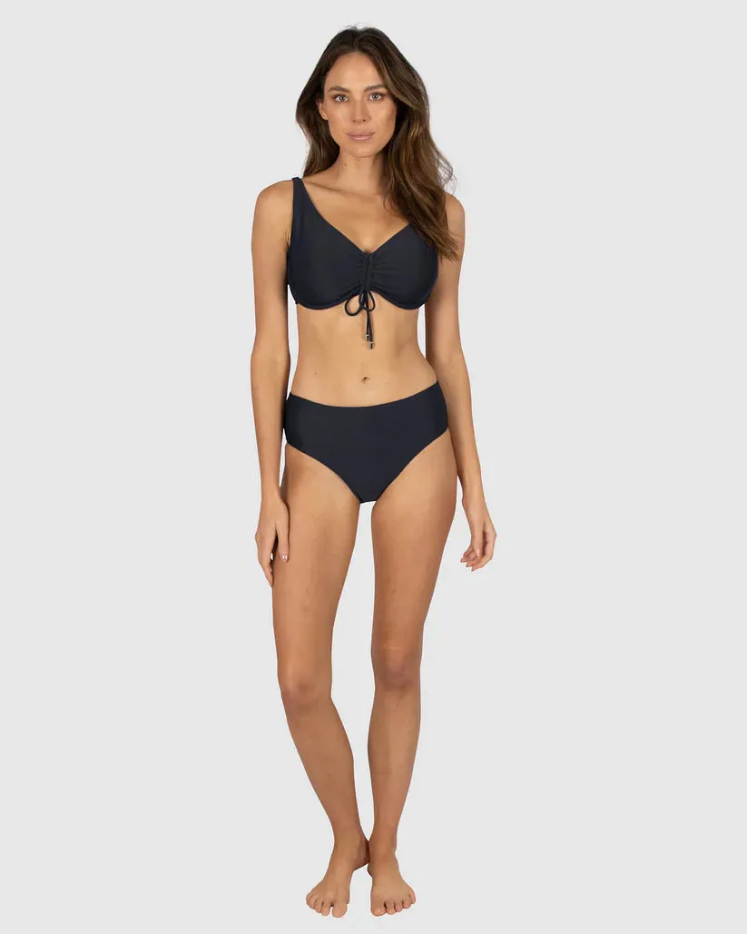 Rococco Mid Bikini Bottom In Nero - Baku