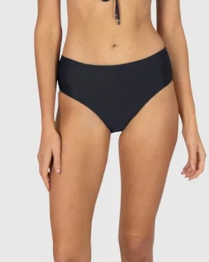Rococco Mid Bikini Bottom In Nero - Baku
