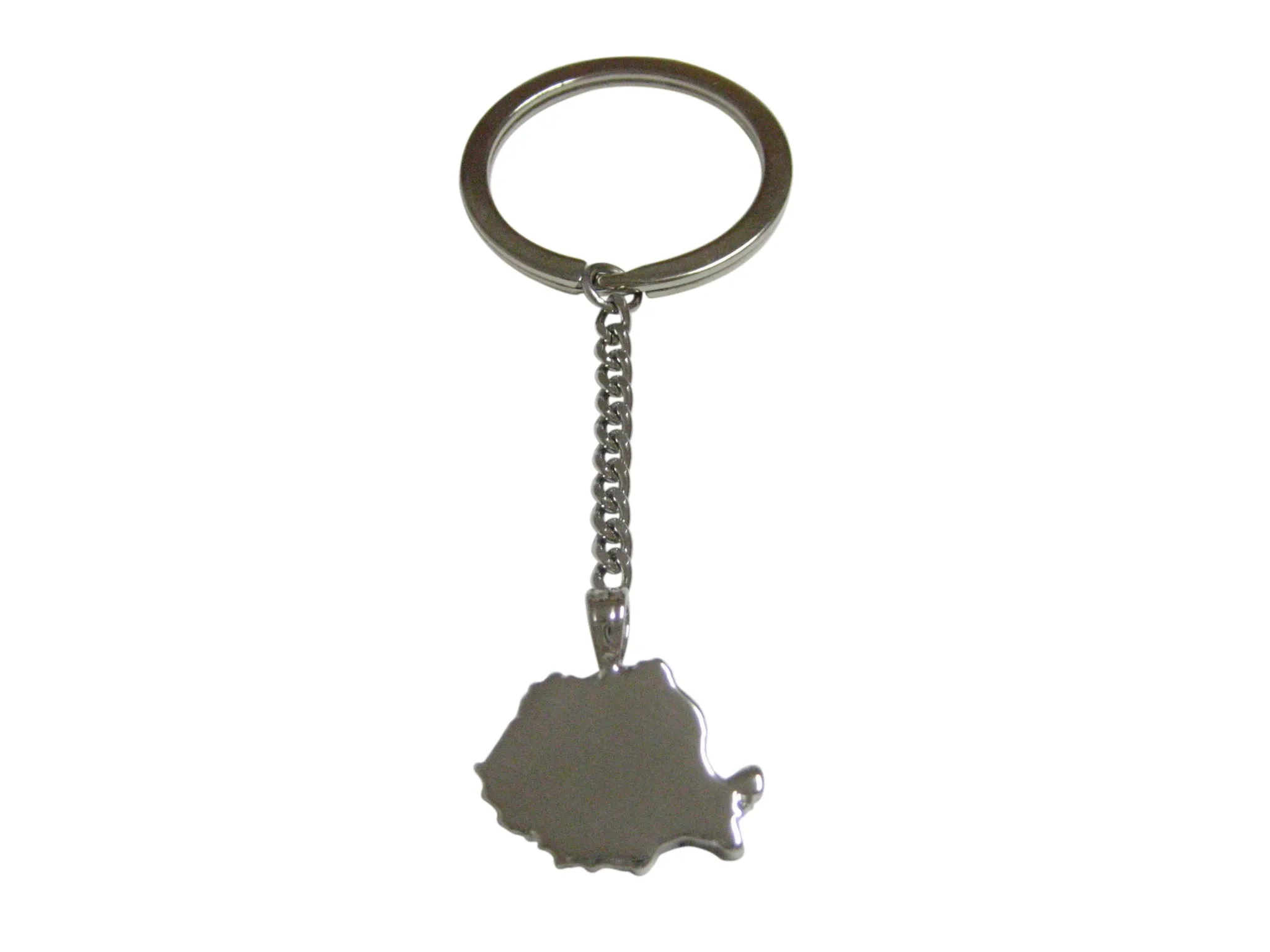 Romania Map Shape Pendant Keychain
