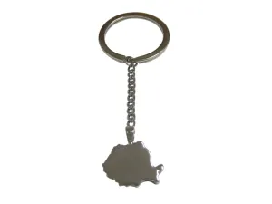 Romania Map Shape Pendant Keychain