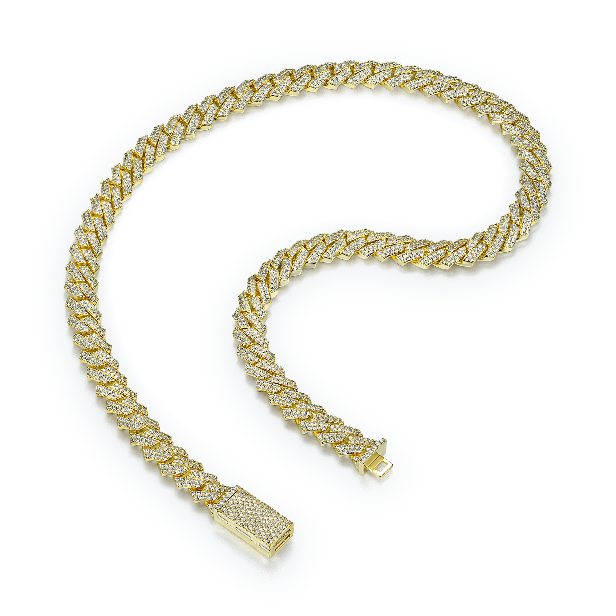 Round Cut Prong Cuban Link Chain - 10mm