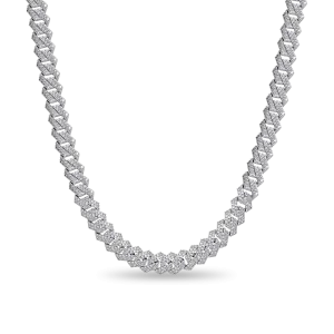 Round Cut Prong Cuban Link Chain - 10mm