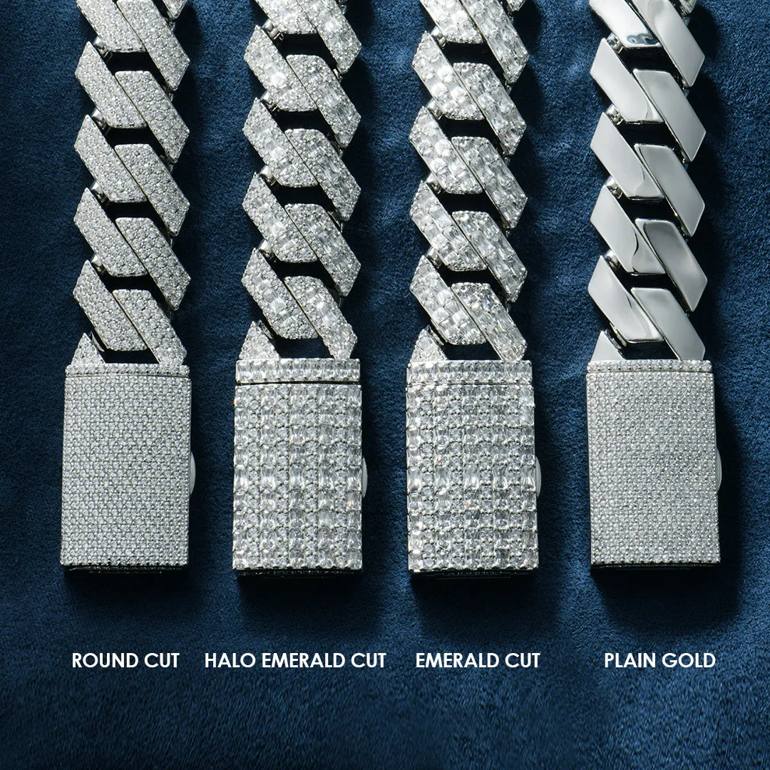 Round Cut Prong Cuban Link Chain - 10mm