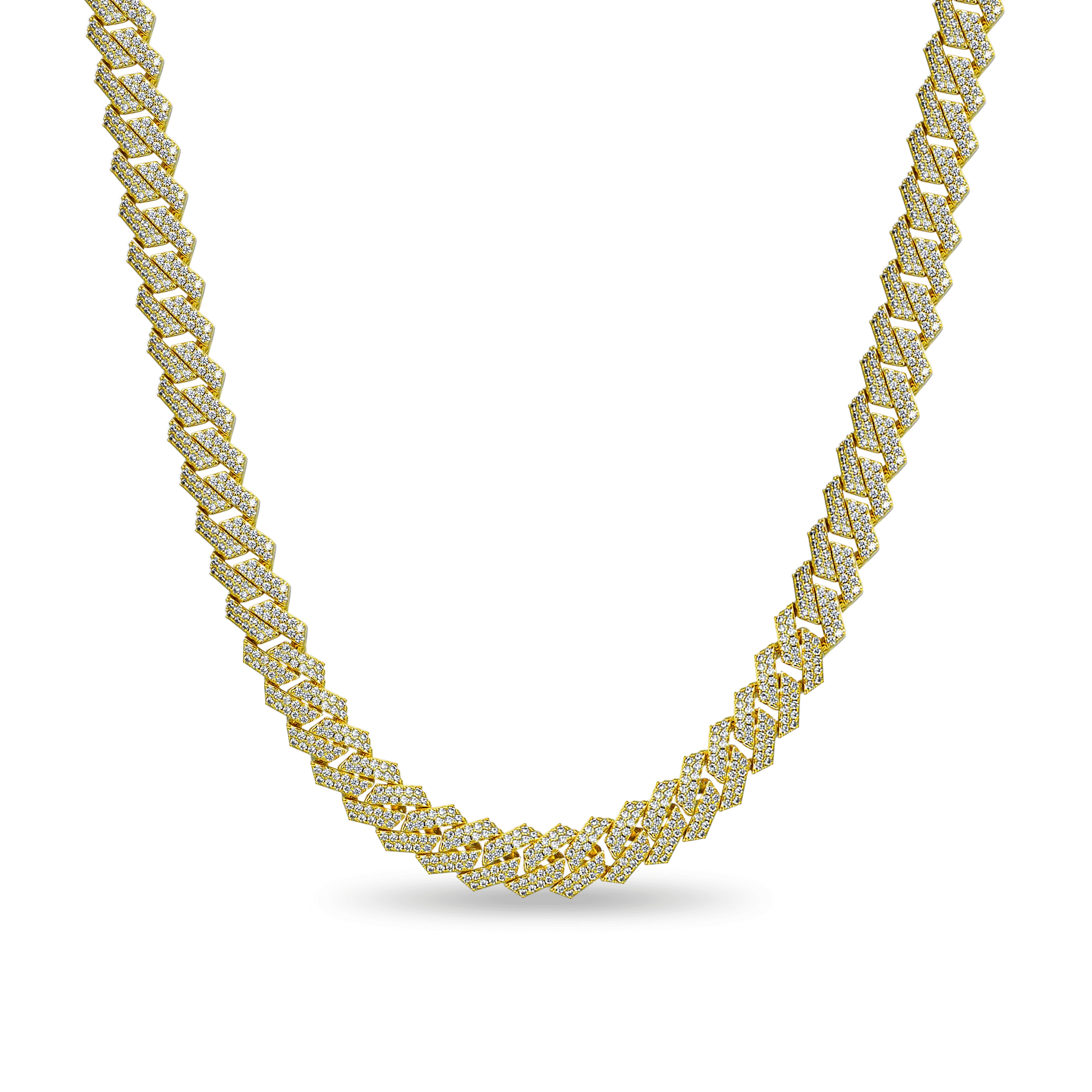 Round Cut Prong Cuban Link Chain - 10mm
