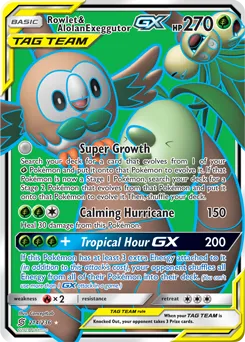 Rowlet & Alolan Exeggutor GX 214/236 FULL ART ULTRA RARE