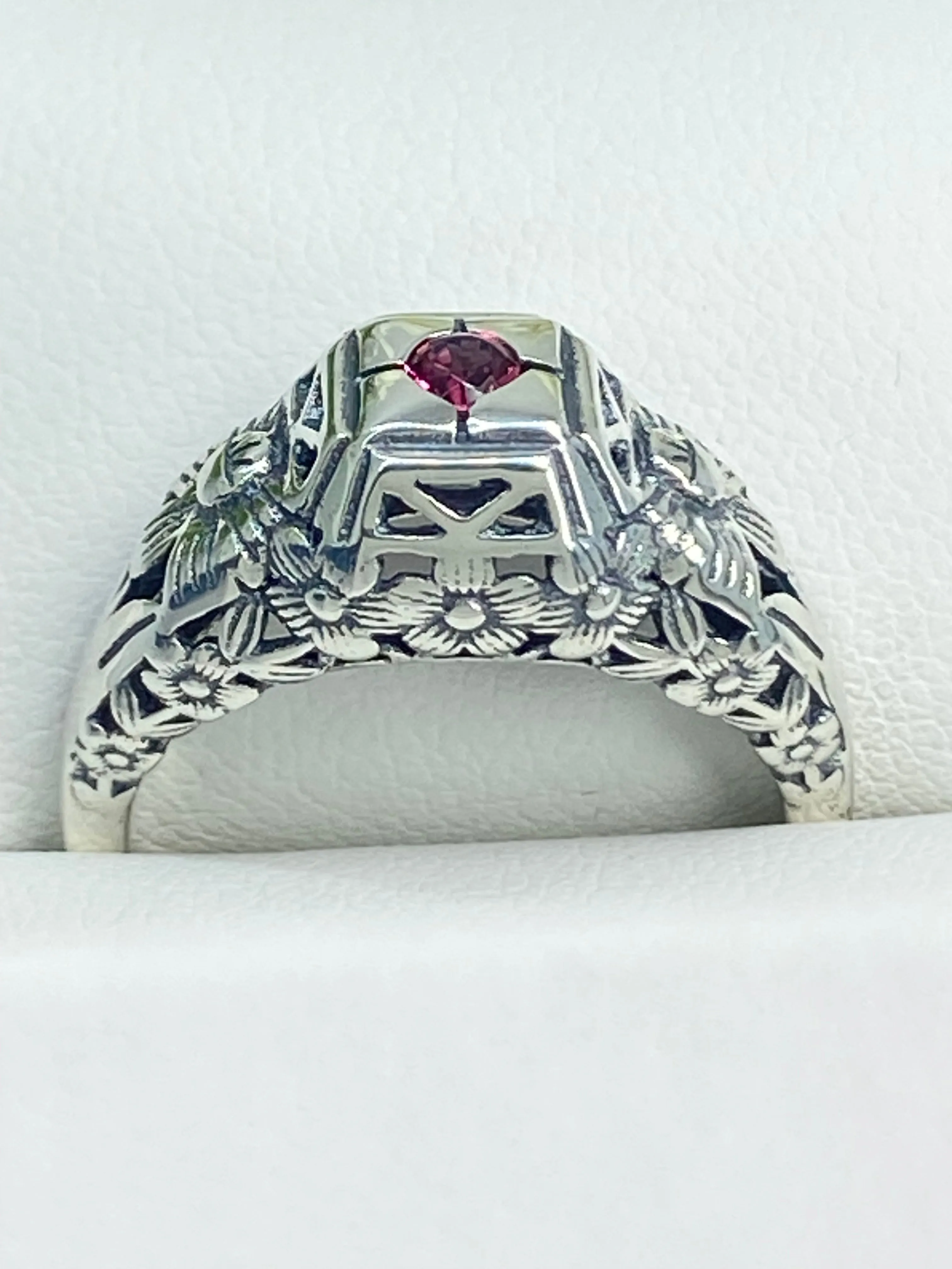 Ruby Ring, Art Deco Garden Wedding Ring #D157