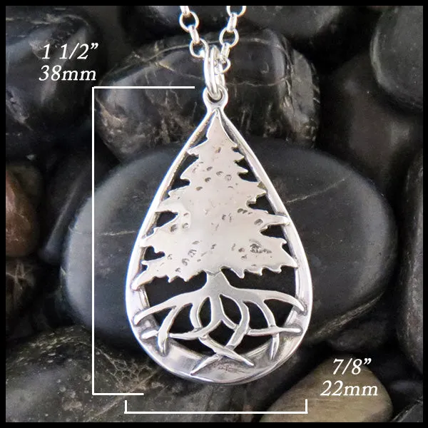 Rustic Celtic Pine Pendant and Earring Set