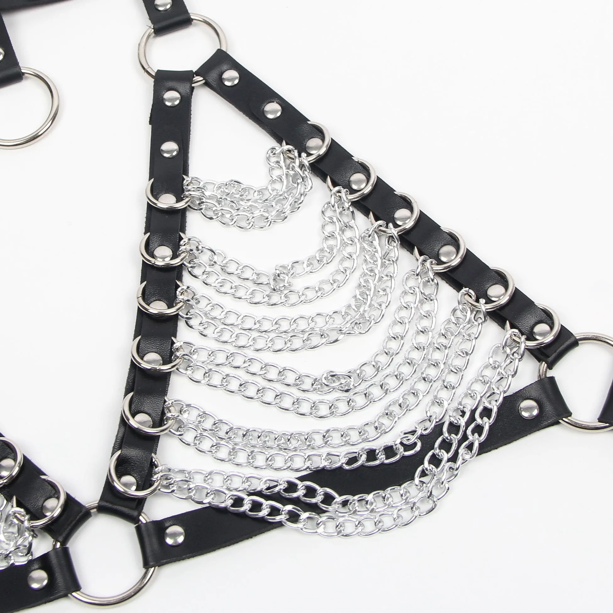 Scandals Chain Bra with Studded Collar - Trendy Design and Bold Style
