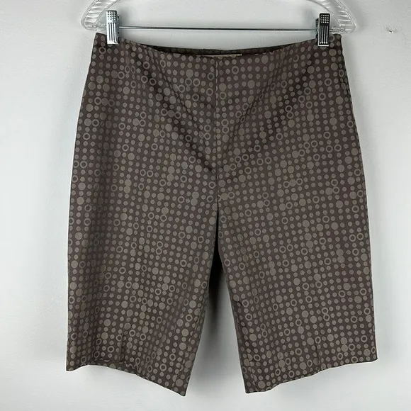 See By Chloe Printed Bermuda Dressy Short Neutral High Waist Size 6 Brunch EUC