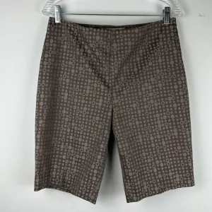 See By Chloe Printed Bermuda Dressy Short Neutral High Waist Size 6 Brunch EUC
