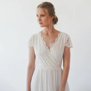 Short cape sleeves dress  #1235