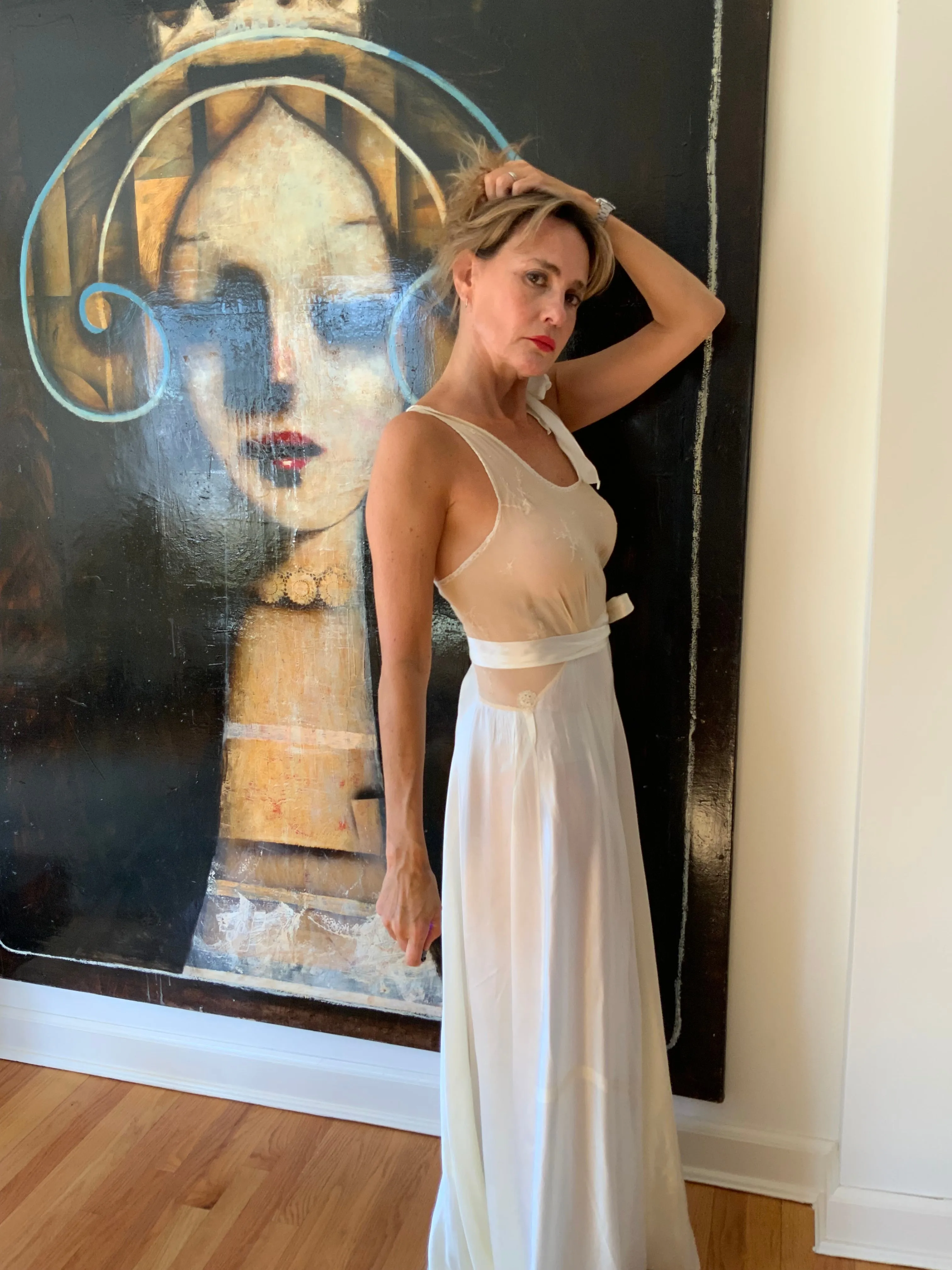 Silk Bridal Nightgown - 30s - 30E