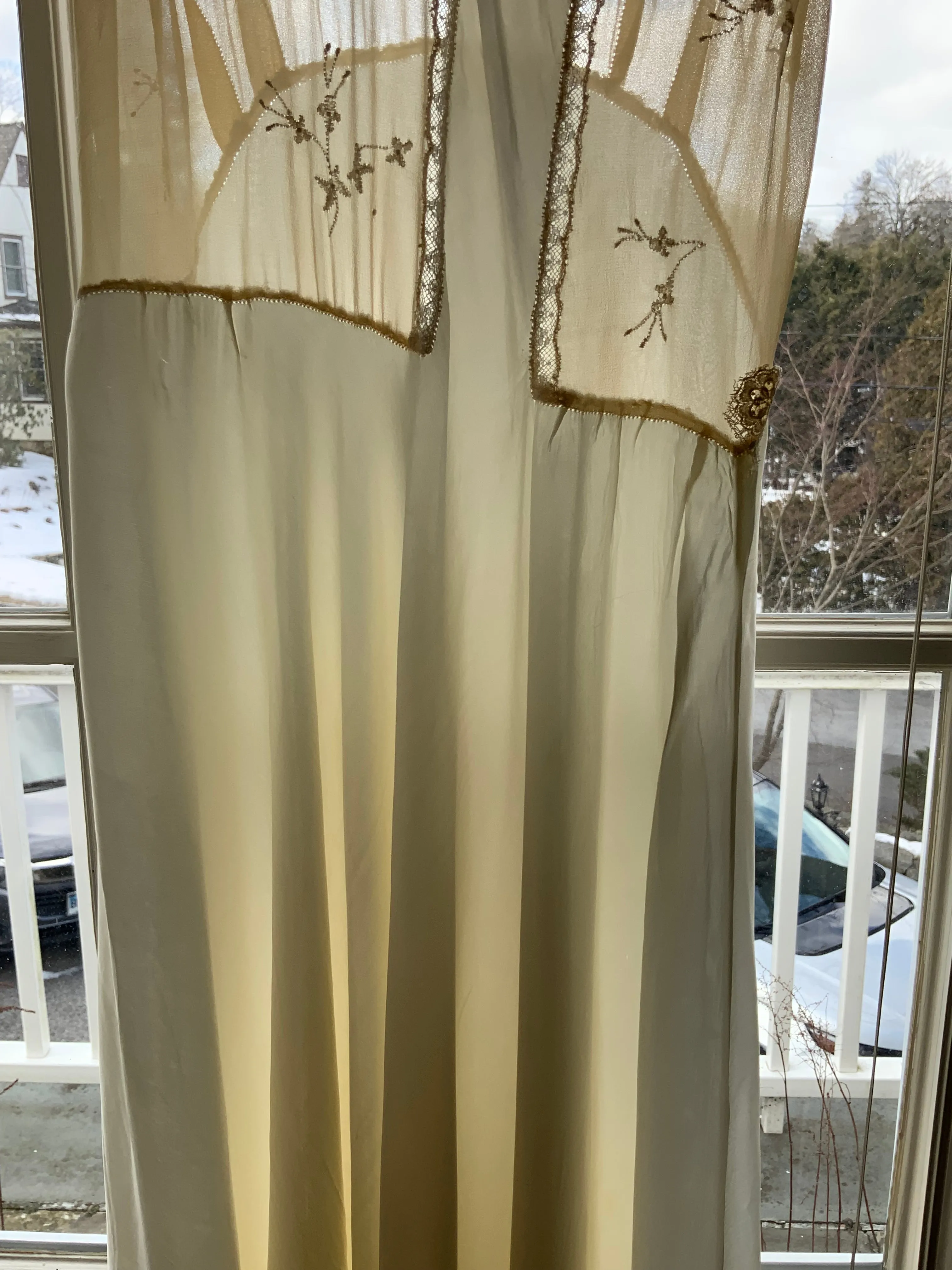 Silk Bridal Nightgown - 30s - 30E