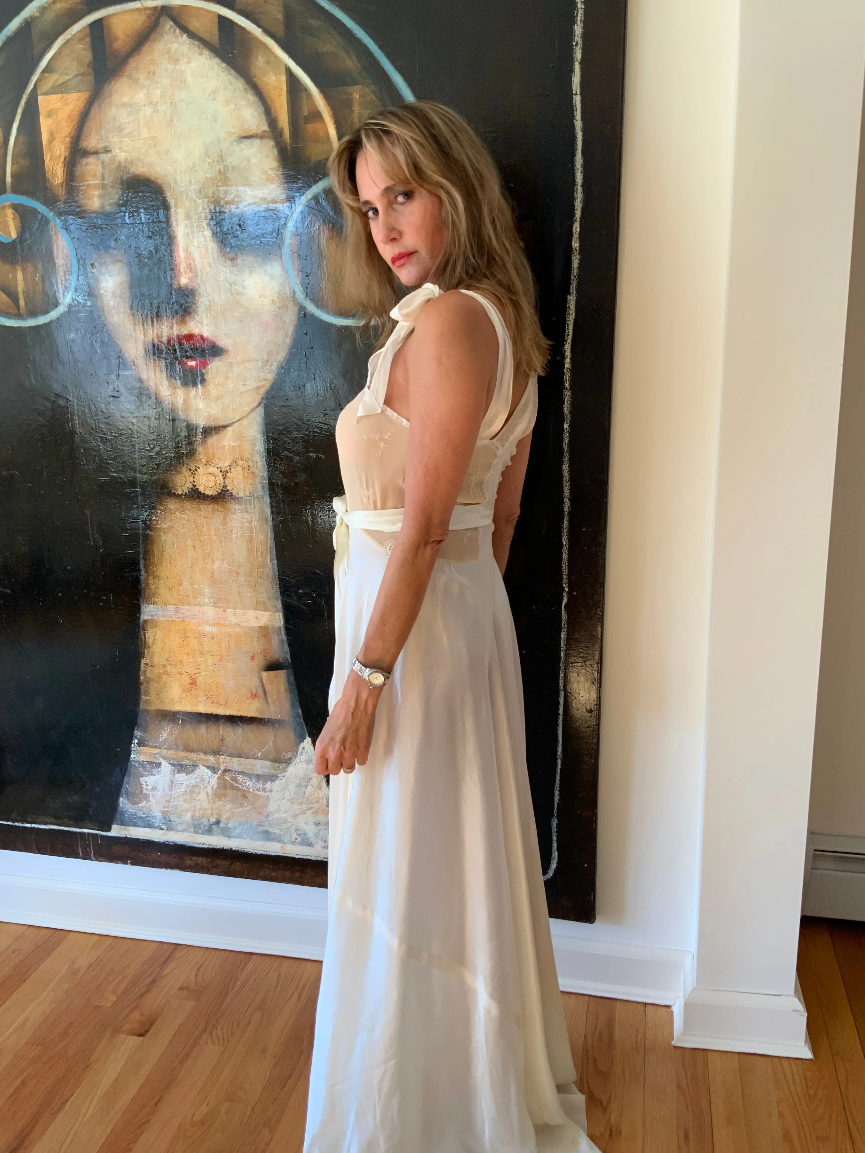 Silk Bridal Nightgown - 30s - 30E