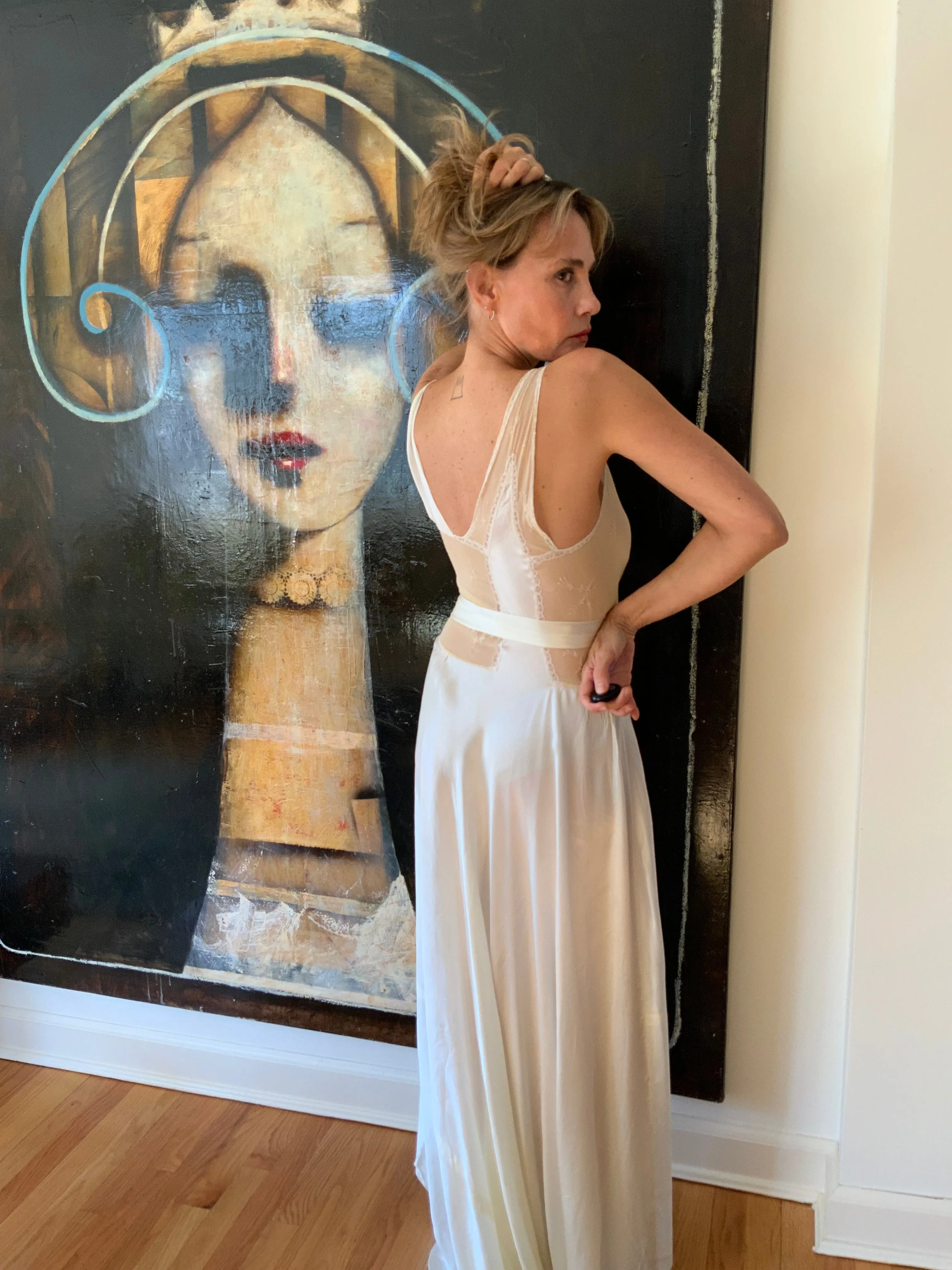Silk Bridal Nightgown - 30s - 30E