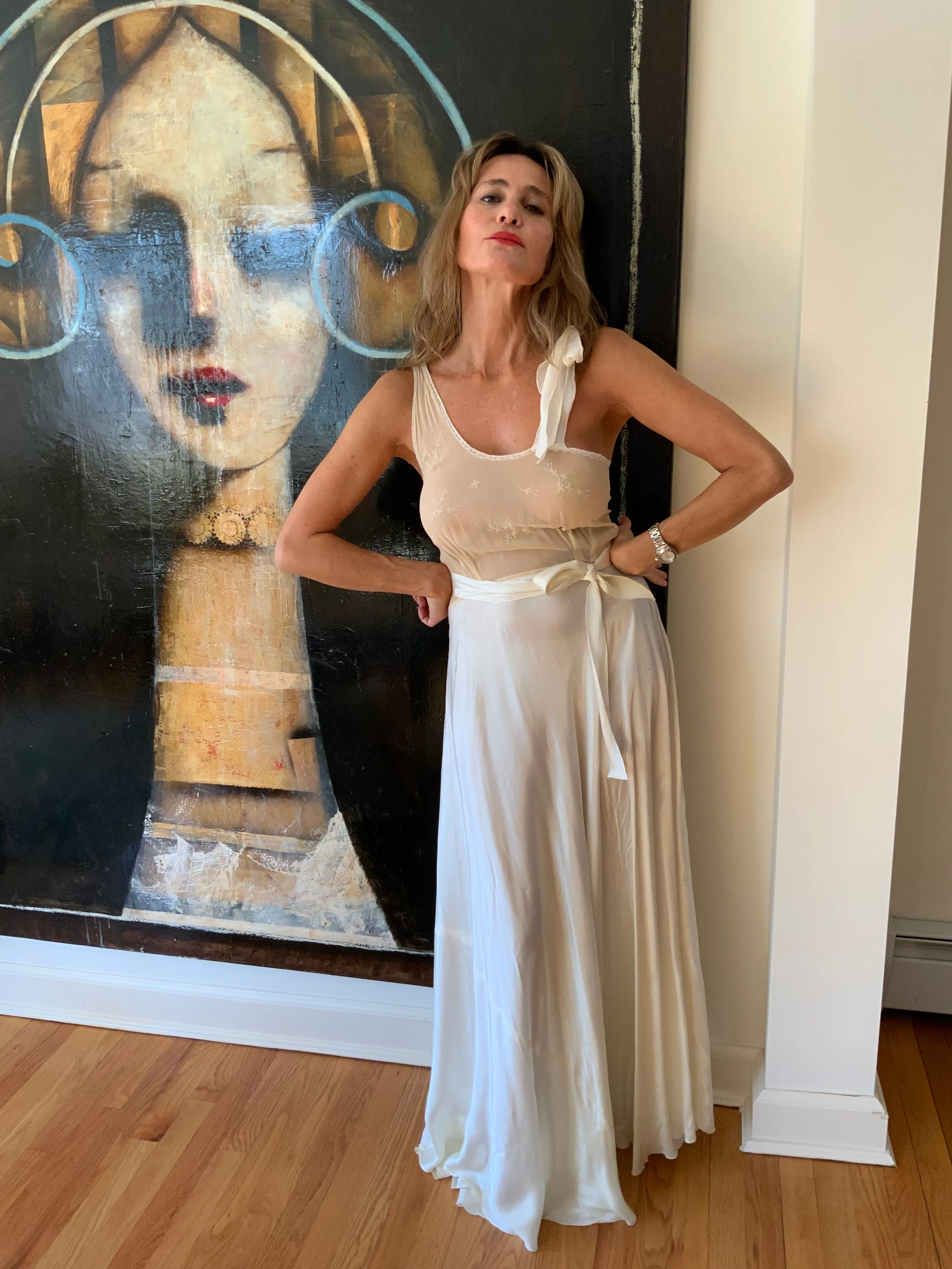 Silk Bridal Nightgown - 30s - 30E