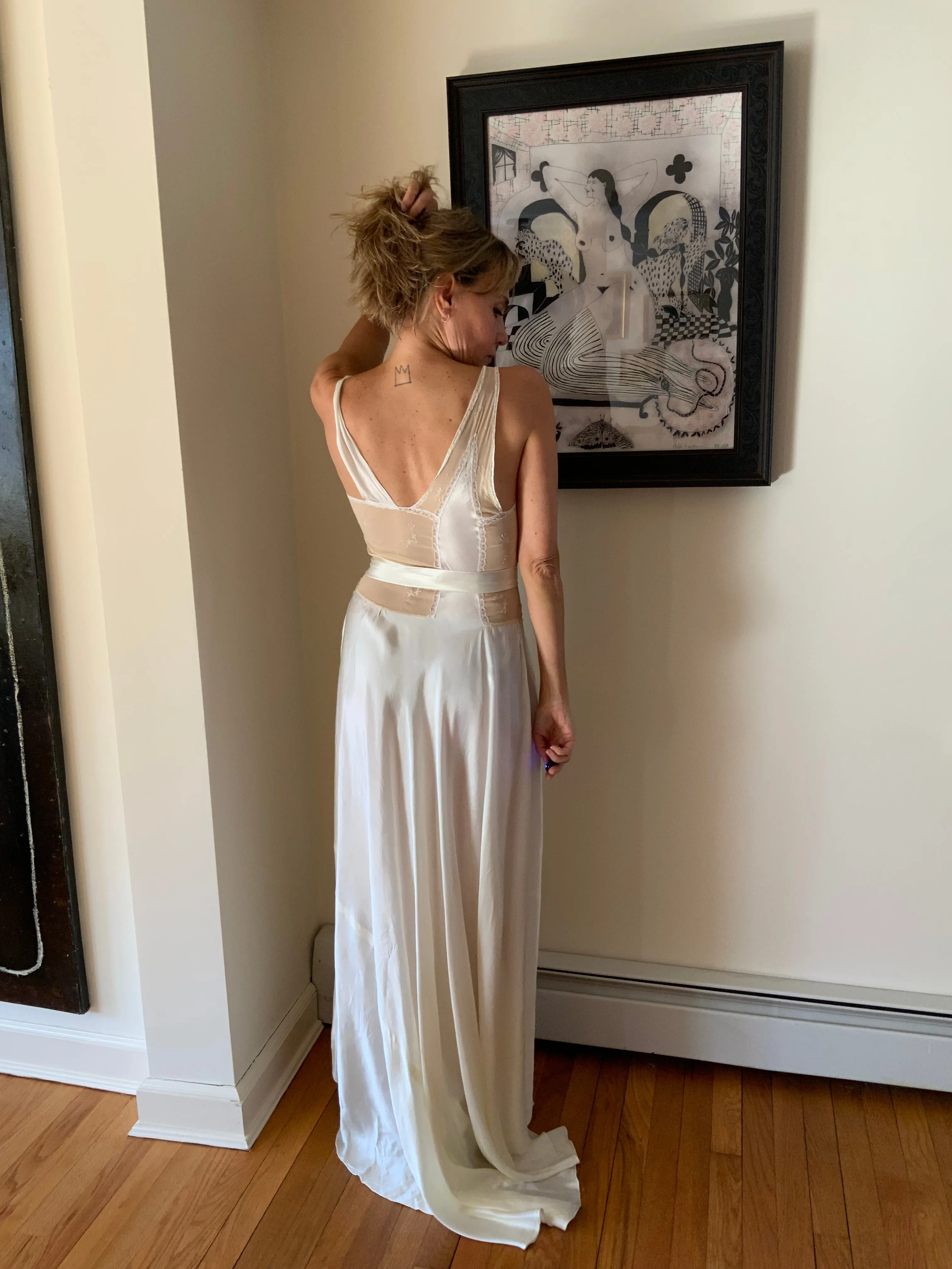 Silk Bridal Nightgown - 30s - 30E