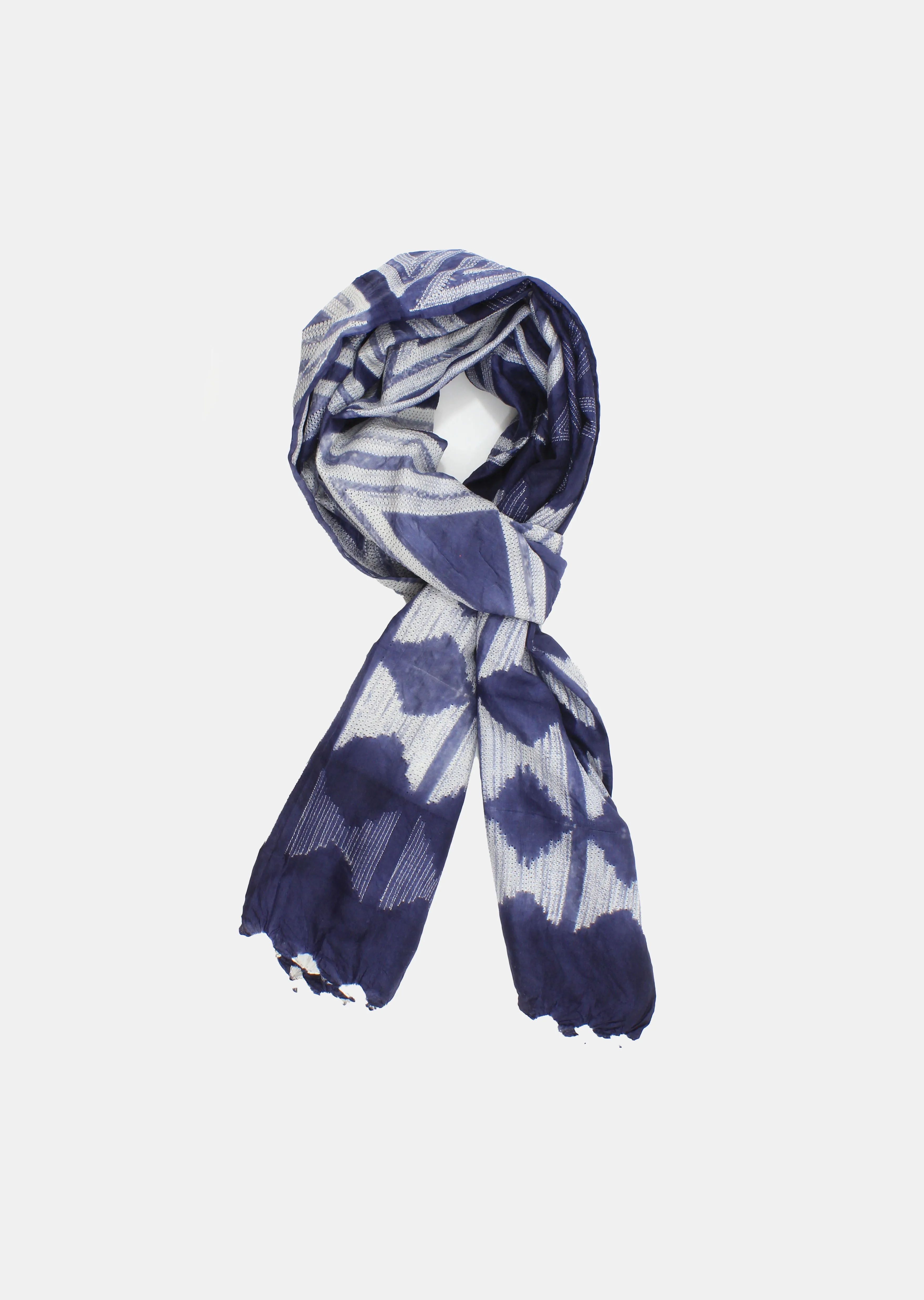 Silk Hand made Shibori Scarf Violet