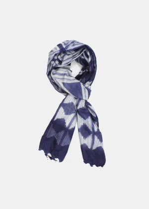 Silk Hand made Shibori Scarf Violet