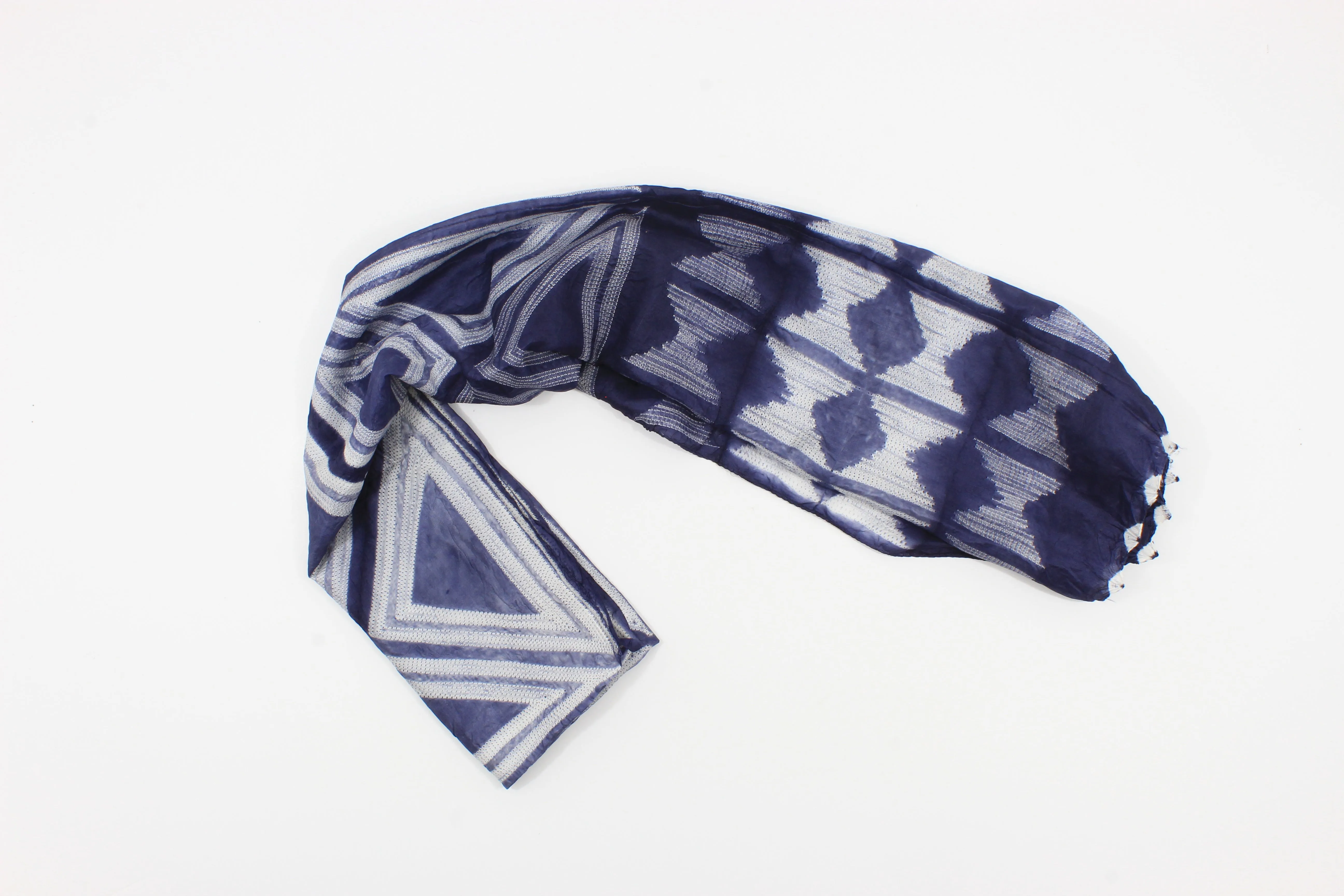 Silk Hand made Shibori Scarf Violet