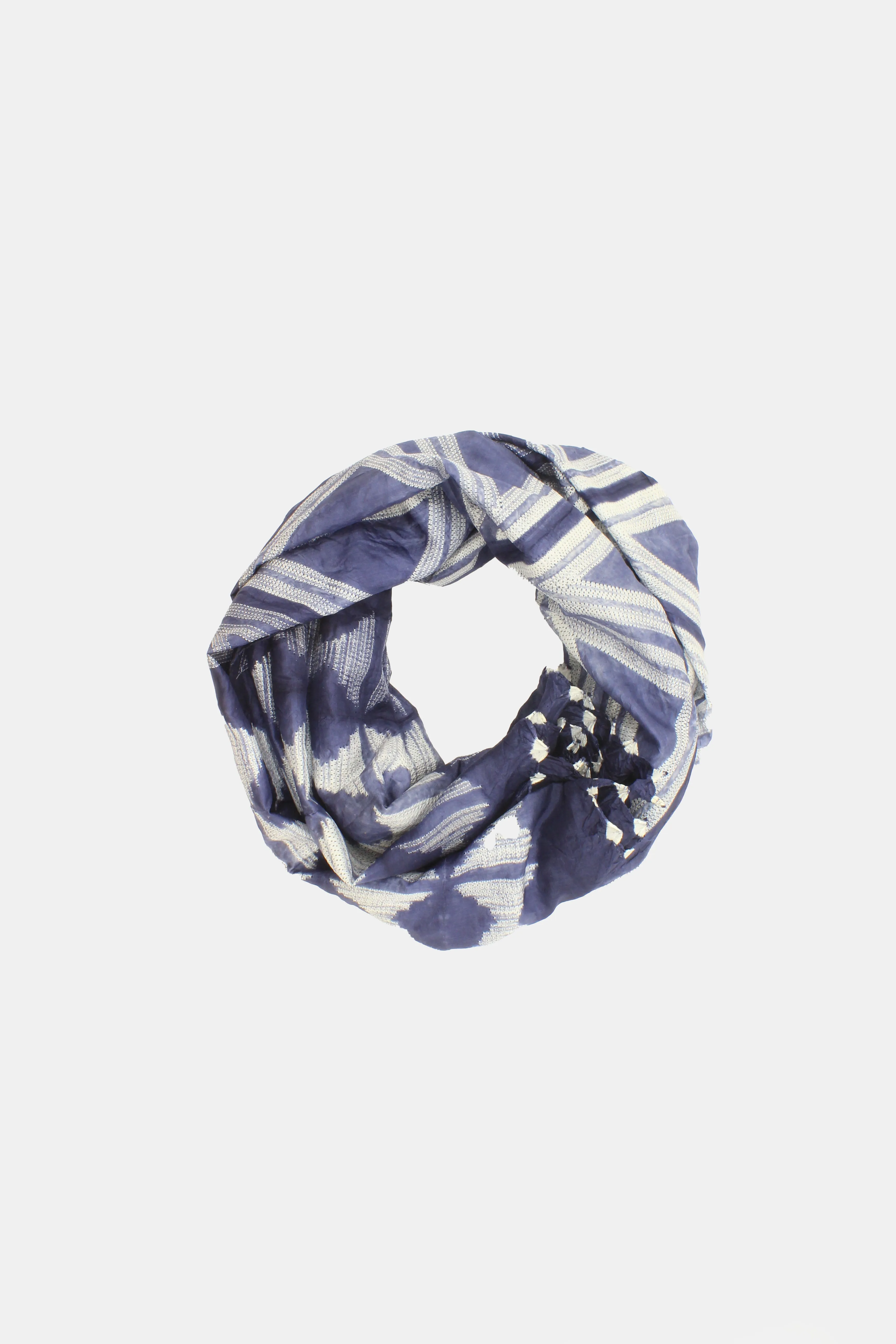 Silk Hand made Shibori Scarf Violet