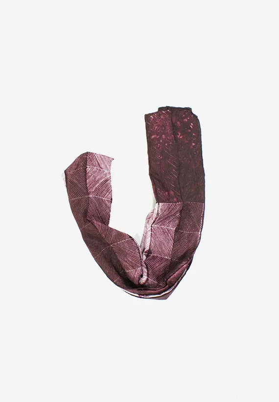 Silk Shibori handmade Serene Red scarf