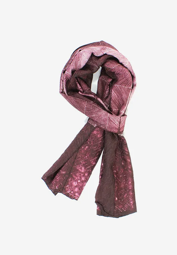 Silk Shibori handmade Serene Red scarf