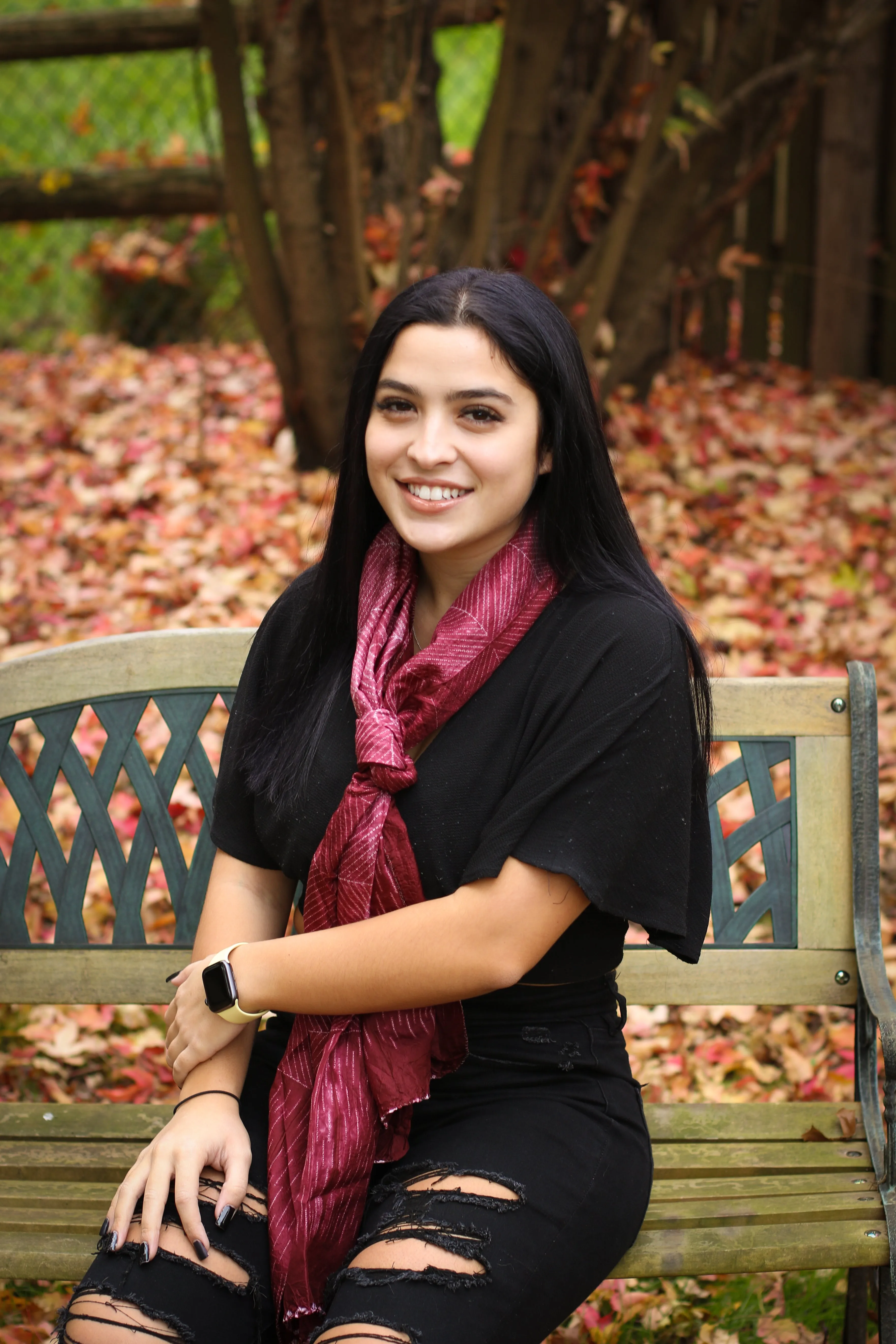 Silk Shibori handmade Serene Red scarf
