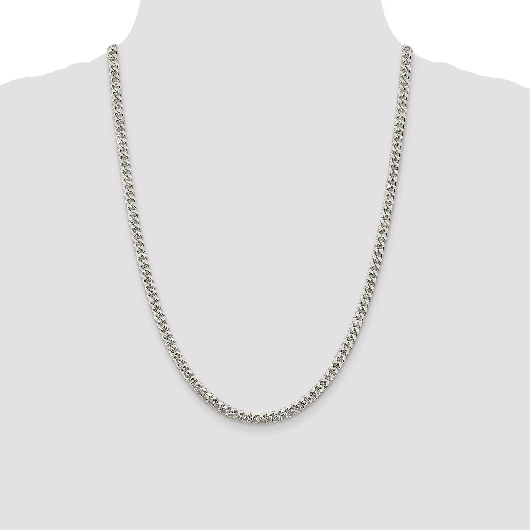 Silver 5.00-mm Solid Domed Link Curb Chain
