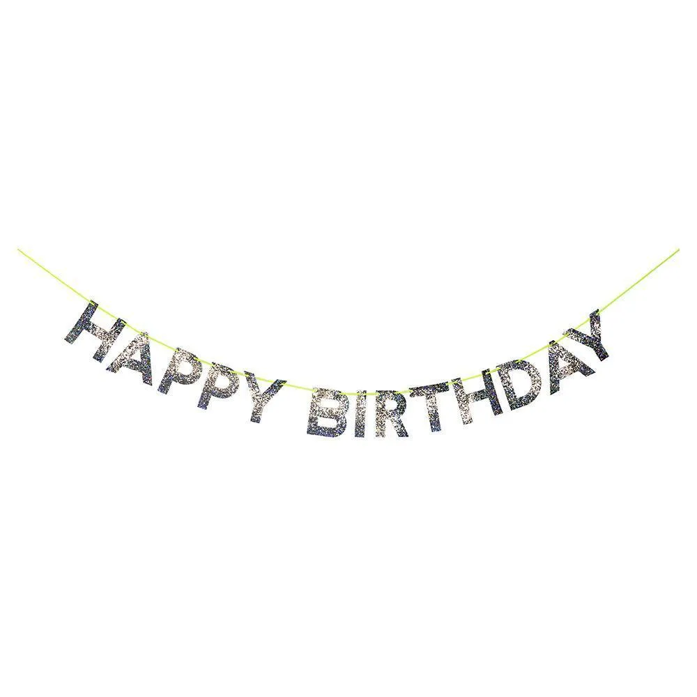 Silver Happy Birthday Garland