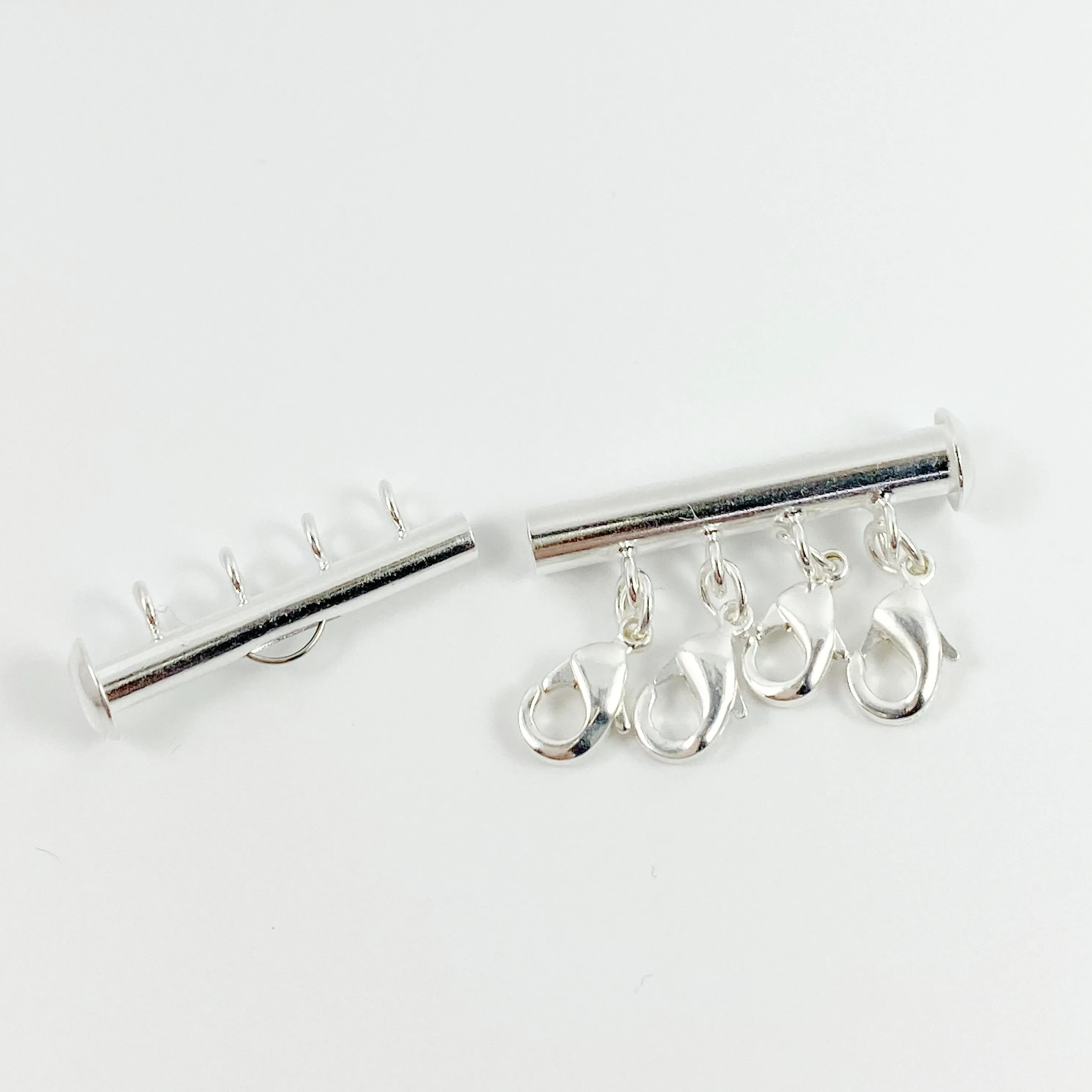 Silver Necklace Spacer Tube for 4 Layering Necklaces