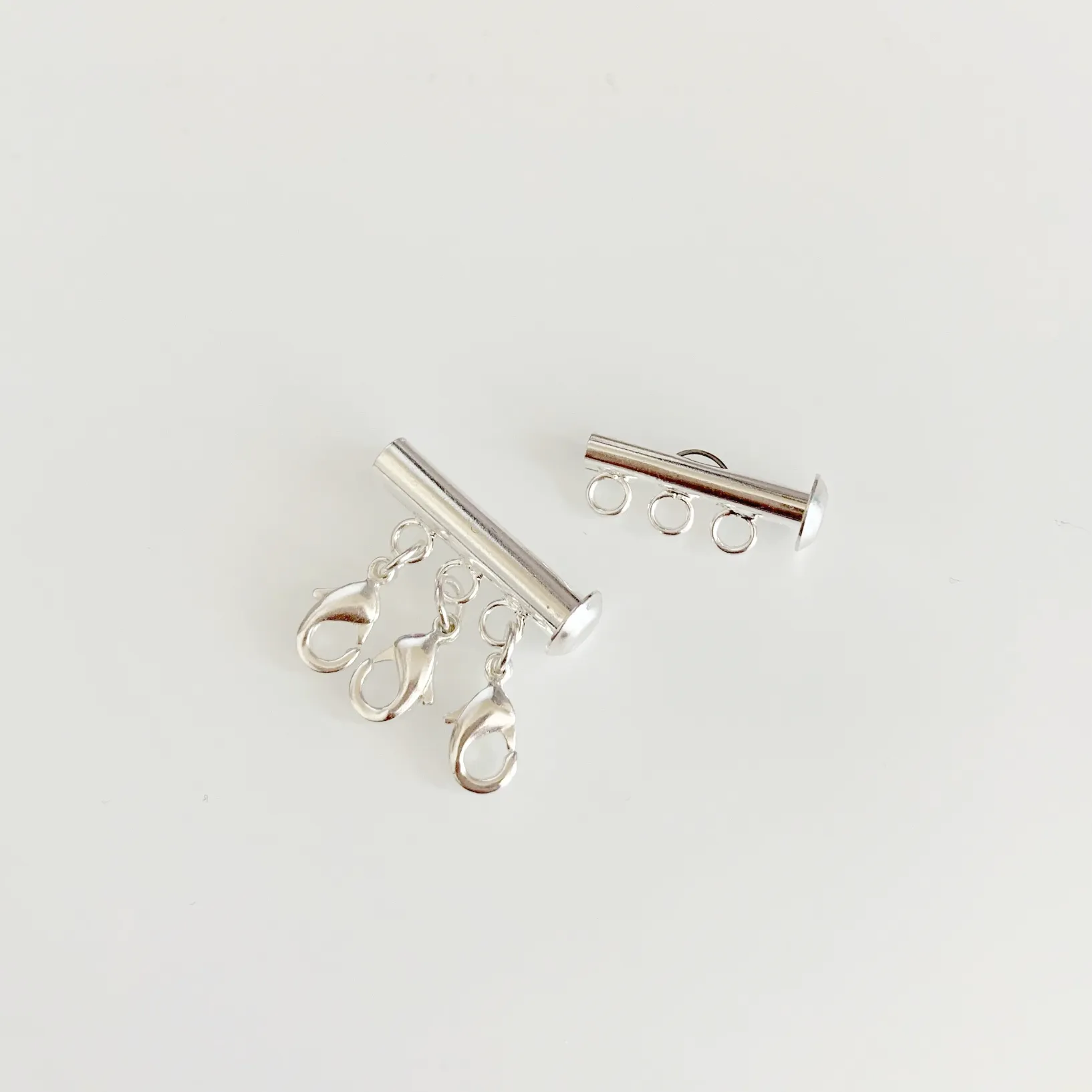 Silver Necklace Spacer Tube for Layering 3 Necklaces