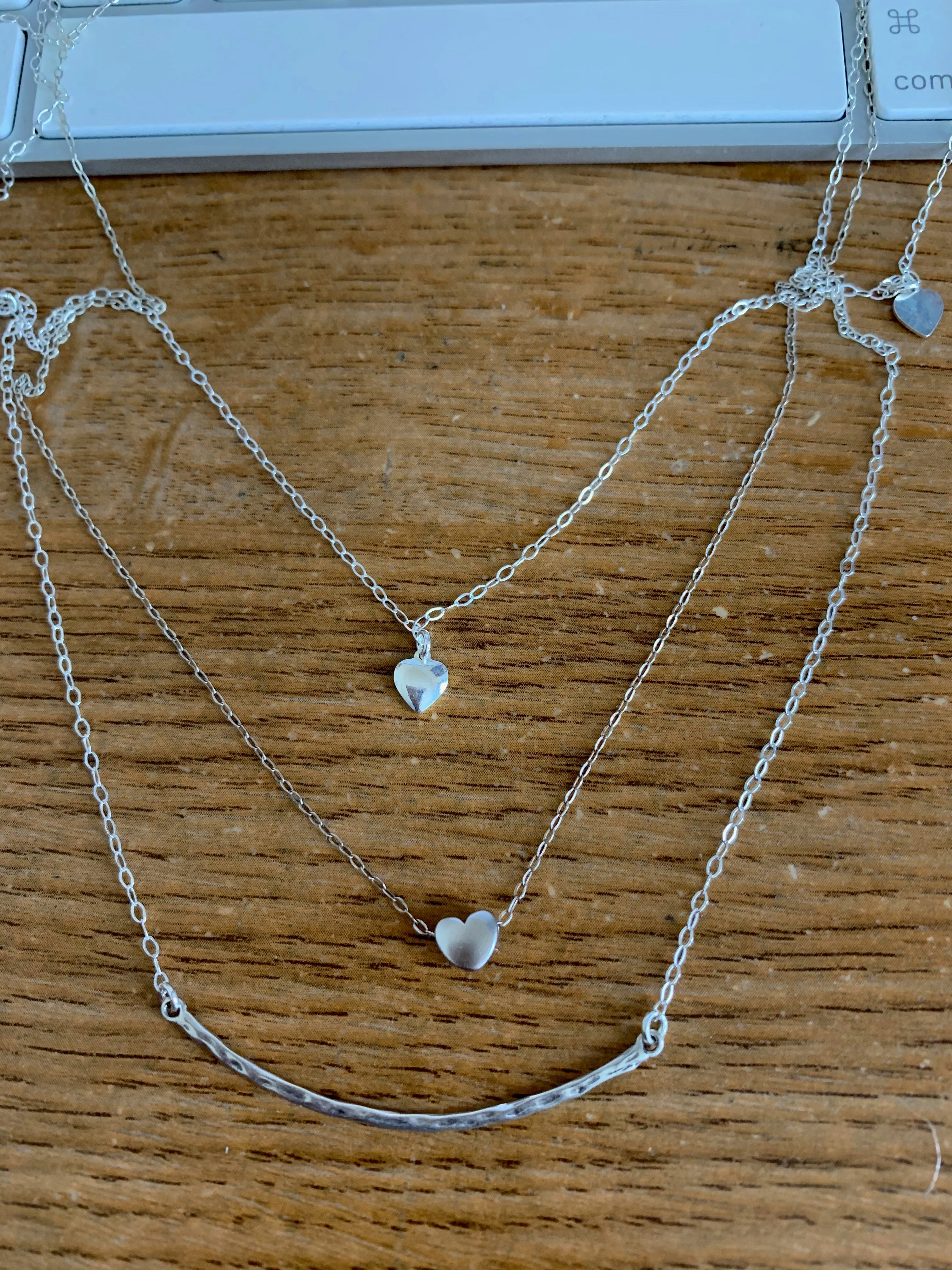 Silver Necklace Spacer Tube for Layering 3 Necklaces