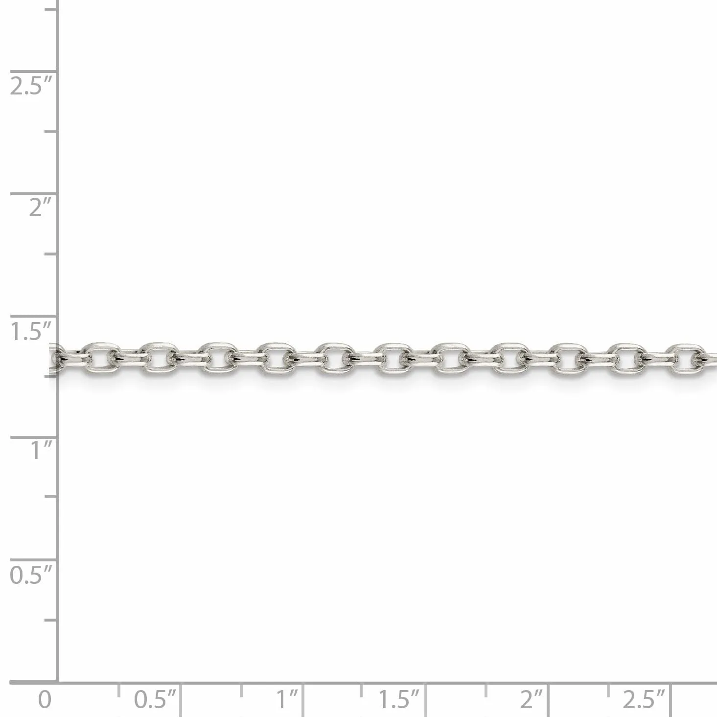 Silver Polish 3.20-mm Fancy Oval Rolo Necklace