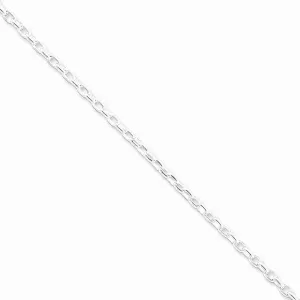 Silver Polish 3.20-mm Fancy Oval Rolo Necklace